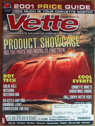 VETTE 2001 MAY - GOLD WINNING 66 DRIVER, ARCTIC BLUE 57